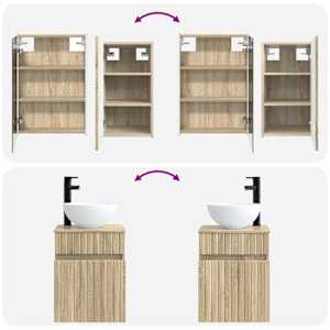 Sada koupelnových skříněk 5 pcs Dub sonoma 43 x 11,5 x 60,5 cm - obrázek 14