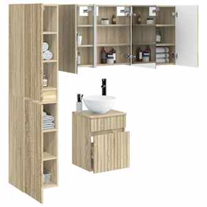 Sada koupelnových skříněk 5 pcs Dub sonoma 43 x 11,5 x 60,5 cm - obrázek 3
