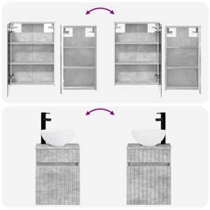 Sada koupelnových skříněk 5 pcs Betonově šedá - obrázek 14