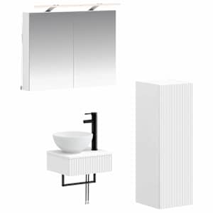 Sada koupelnových skříněk 4 pcs Bílá 40 x 10,5 x 60,5 cm