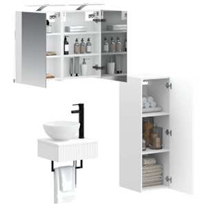 Sada koupelnových skříněk 4 pcs Bílá 40 x 10,5 x 60,5 cm - obrázek 2