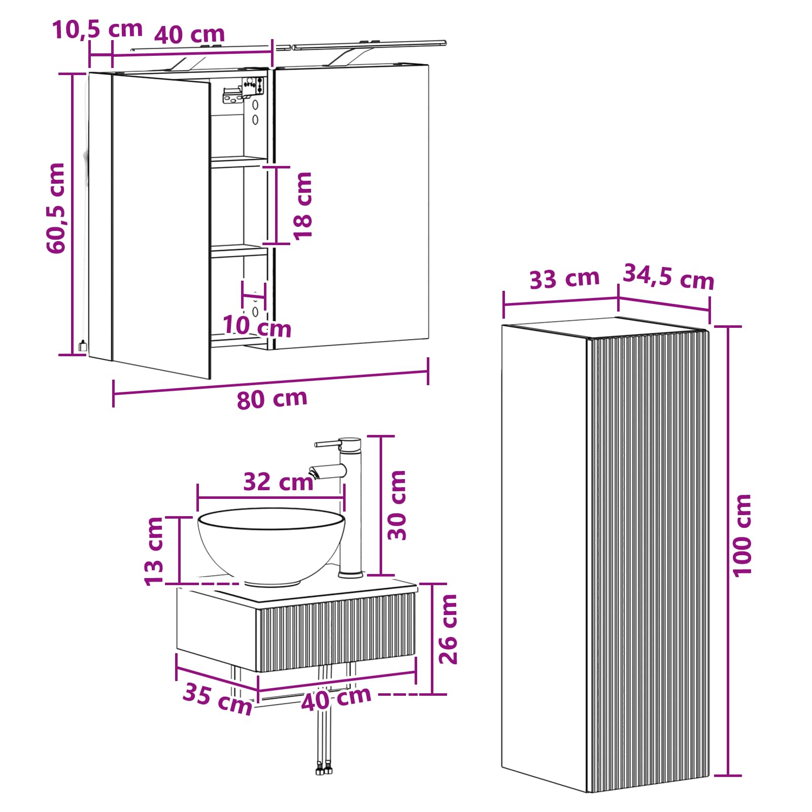 Vannitoa kapikomplekt 4 pcs Valge 40 x 10,5 x 60,5 cm Tehispuit 10 Kõik vajalik sinu aeda ja koju! Vannitoa kapikomplekt 4 pcs Valge 40 x 10,5 x 60,5 cm Tehispuit - Image 10
