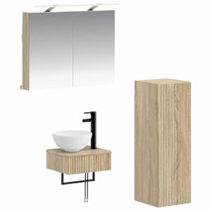 Sada koupelnových skříněk 4 pcs Dub sonoma 40 x 10,5 x 60,5 cm - obrázek 1