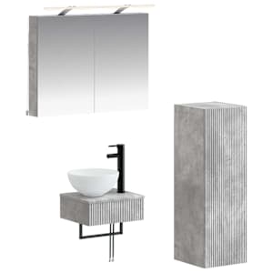Sada koupelnových skříněk 4 pcs Betonově šedá - obrázek 1