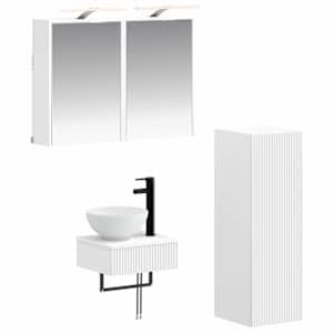 Sada koupelnových skříněk 4 pcs Bílá 43 x 16 x 62,5 cm