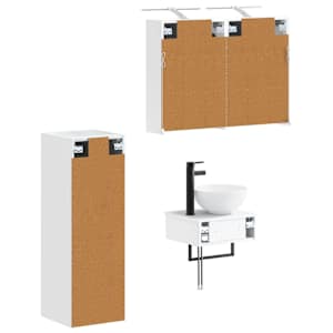 Sada koupelnových skříněk 4 pcs Bílá 43 x 16 x 62,5 cm - obrázek 3