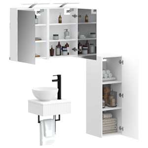 Sada koupelnových skříněk 4 pcs Bílá 43 x 16 x 62,5 cm - obrázek 2