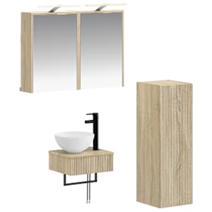 Sada koupelnových skříněk 4 pcs Dub sonoma 43 x 16 x 62,5 cm - obrázek 1