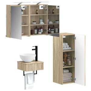 Sada koupelnových skříněk 4 pcs Dub sonoma 43 x 16 x 62,5 cm - obrázek 2