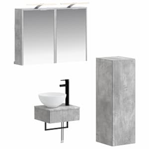 Sada koupelnových skříněk 4 pcs Betonově šedá 43 x 16 x 62,5 cm - obrázek 1