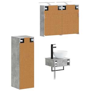 Sada koupelnových skříněk 4 pcs Betonově šedá 43 x 16 x 62,5 cm - obrázek 3