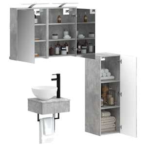 Sada koupelnových skříněk 4 pcs Betonově šedá 43 x 16 x 62,5 cm - obrázek 2