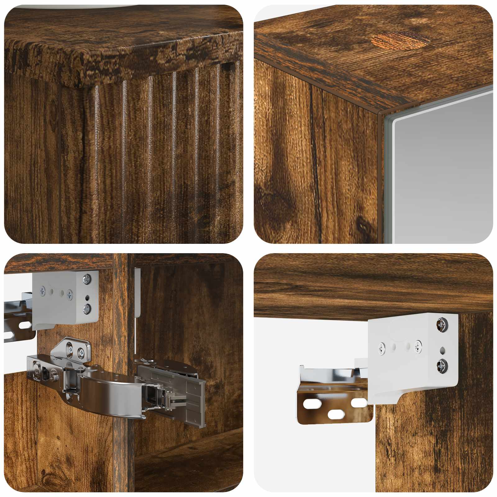 Комплект шкафове за баня 4 pcs Опушен дъб 43 x 16 x 62,5 см – изображение 4
