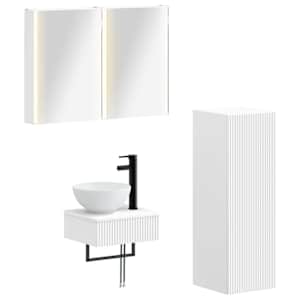 Sada koupelnových skříněk 4 pcs Bílá 43 x 11,5 x 60,5 cm