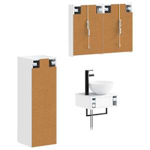 Sada koupelnových skříněk 4 pcs Bílá 43 x 11,5 x 60,5 cm - obrázek 3