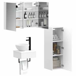 Sada koupelnových skříněk 4 pcs Bílá 43 x 11,5 x 60,5 cm - obrázek 2