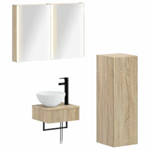 Sada koupelnových skříněk 4 pcs Dub sonoma 43 x 11,5 x 60,5 cm - obrázek 1