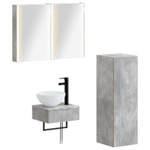 Sada koupelnových skříněk 4 pcs Betonově šedá - obrázek 1