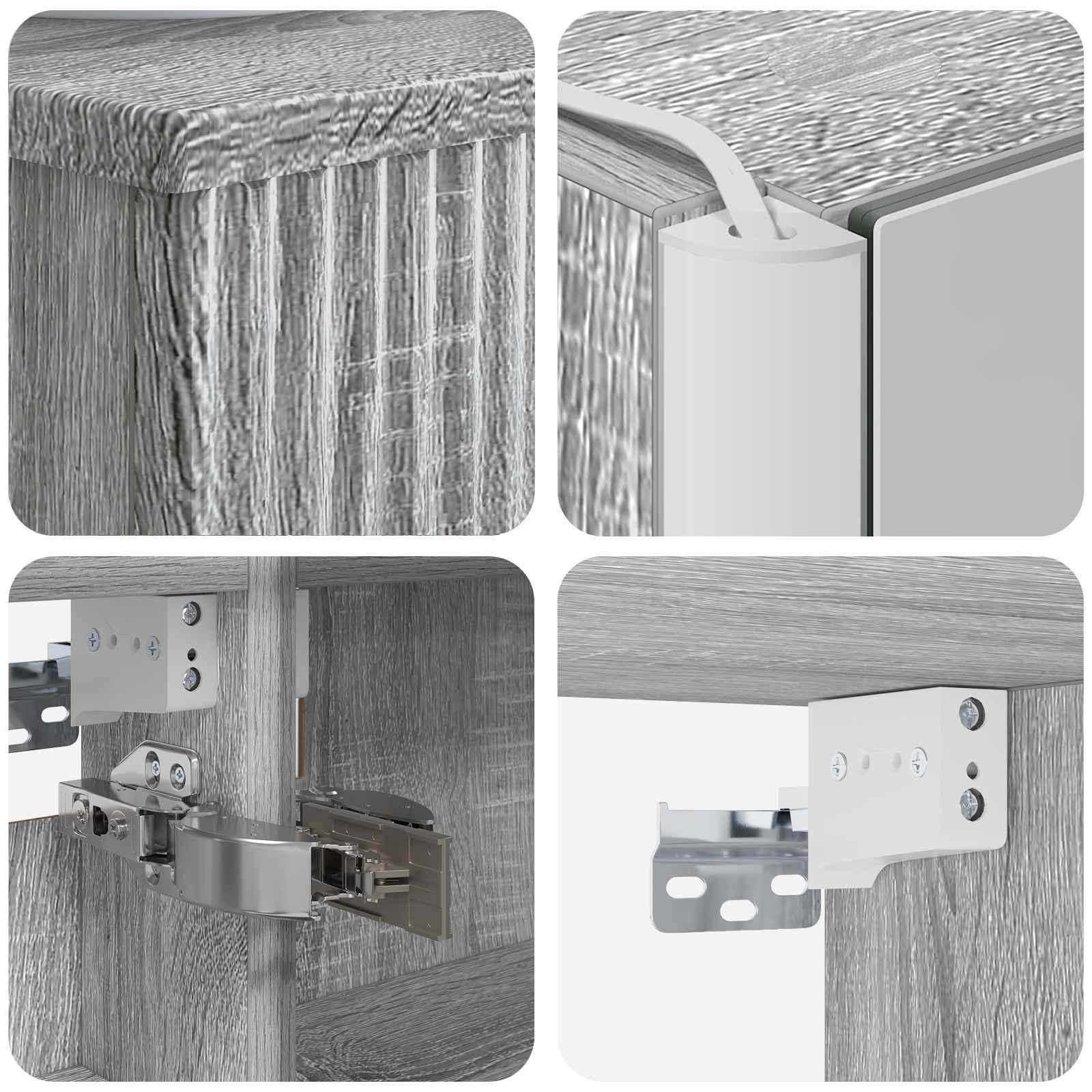 Комплект шкафове за баня 4 pcs Сив Сонома 43 x 11,5 x 60,5 см – изображение 4
