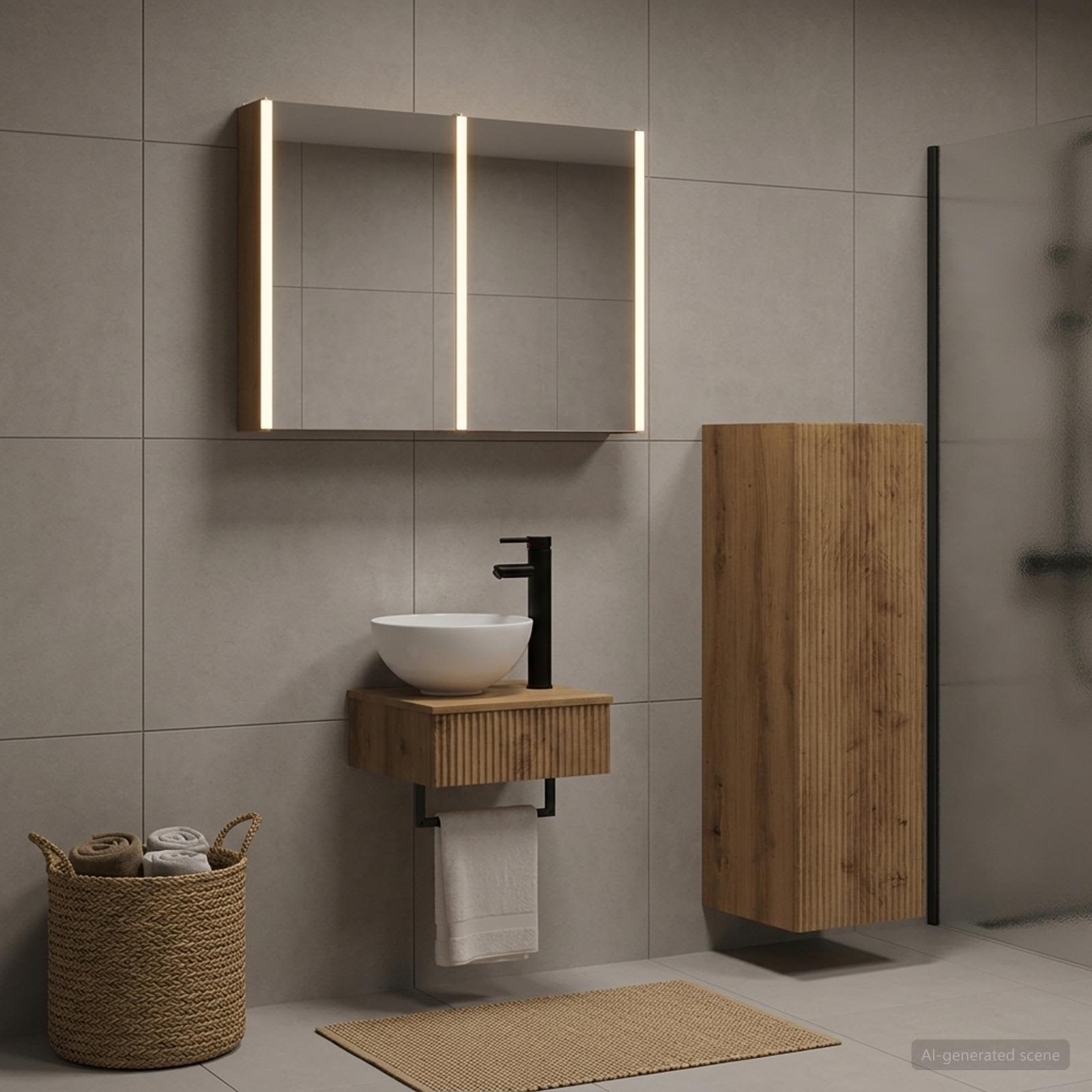 vidaXL Badezimmerschrank-Set 4 stk. Artisan-Eiche Holzwerkstoff