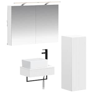 Sada koupelnových skříněk 4 pcs Bílá 50 x 14,5 x 70 cm