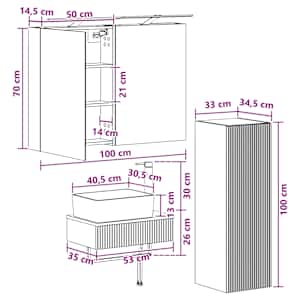 Sada koupelnových skříněk 4 pcs Bílá 50 x 14,5 x 70 cm - obrázek 10