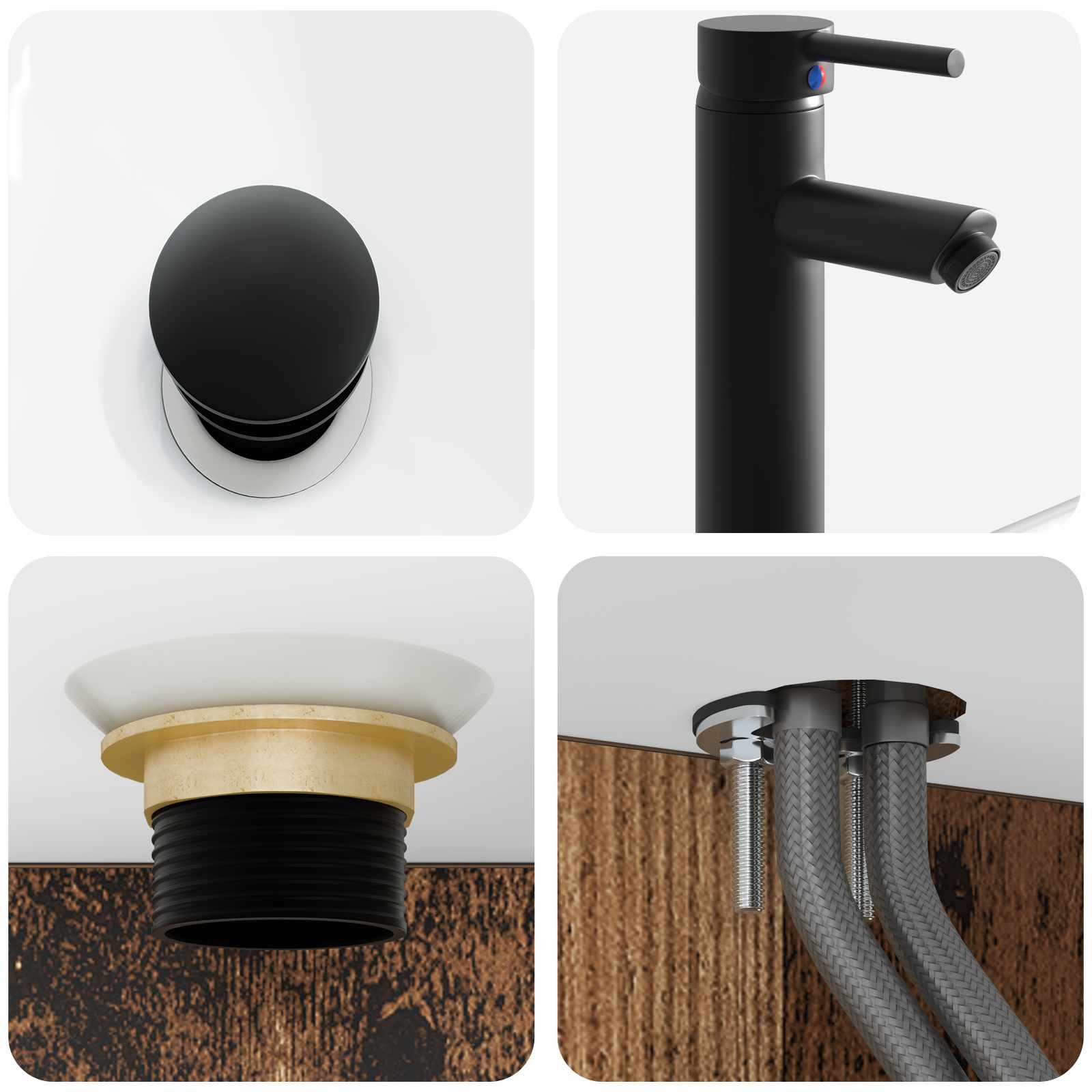 Badrumsskåpsset 4 pcs Gammalt trä