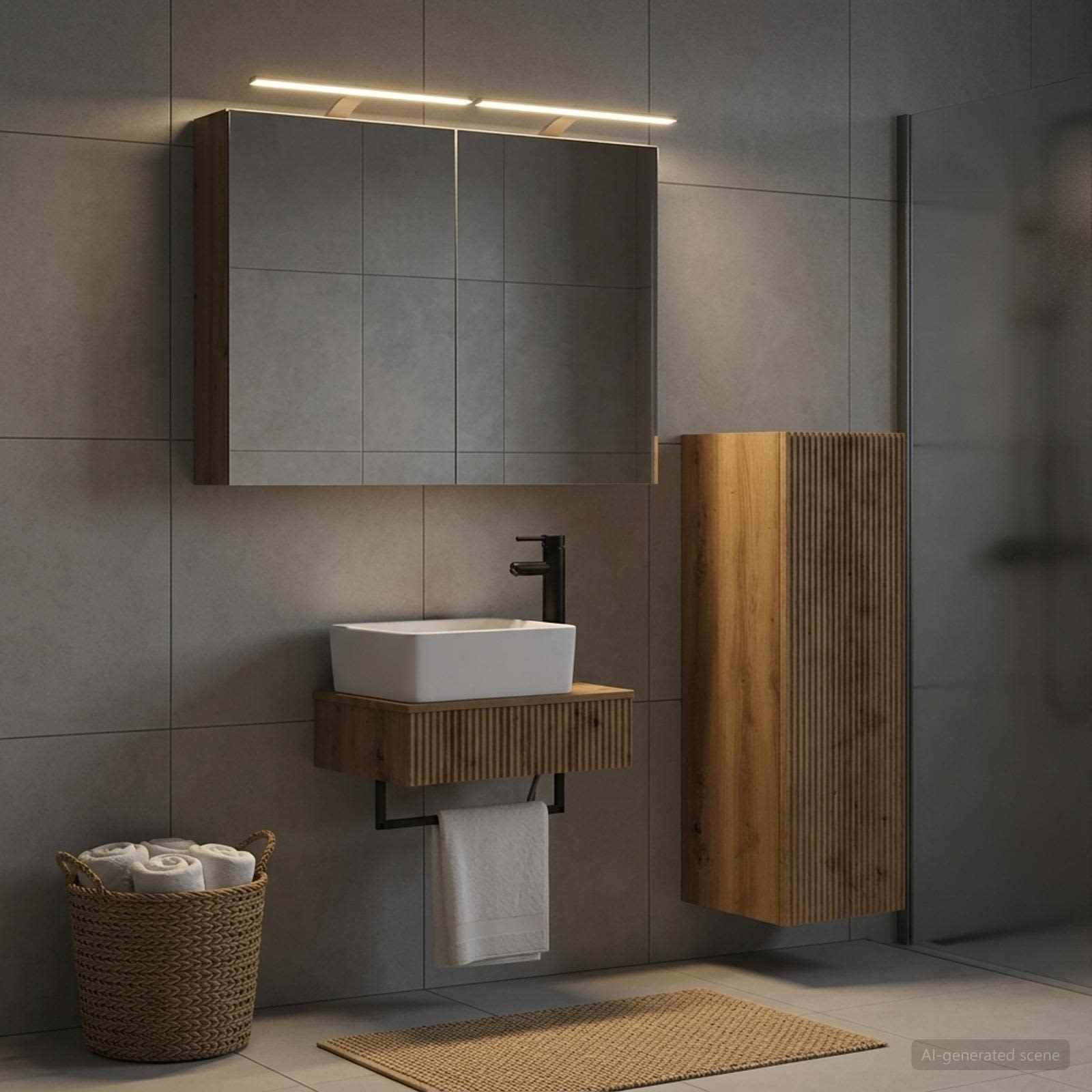 Sada koupelnových skříněk 4 ks Dub artisan Kompozitní dřevo 3407390
