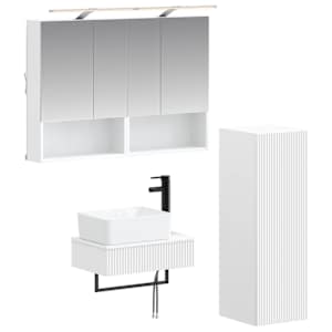 Sada koupelnových skříněk 4 pcs Bílá 50 x 14,5 x 70 cm