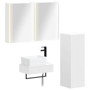 Komplet pohištva za kopalnico 4 pcs Bela