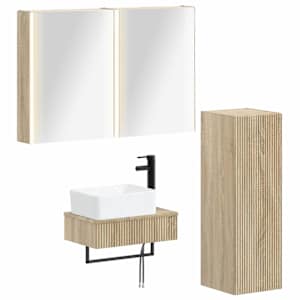 Sada koupelnového nábytku 4 pcs Dub sonoma - obrázek 1