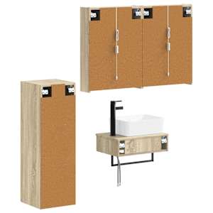 Sada koupelnového nábytku 4 pcs Dub sonoma - obrázek 3