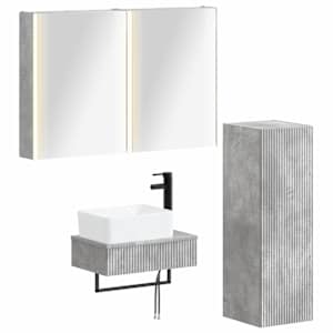 Sada koupelnového nábytku 4 pcs Betonově šedá - obrázek 1