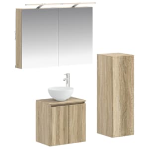 Sada koupelnového nábytku 4 pcs Dub sonoma - obrázek 1