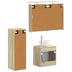 Sada koupelnového nábytku 4 pcs Dub sonoma - obrázek 3