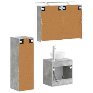 Sada koupelnového nábytku 4 pcs Betonově šedá - obrázek 3