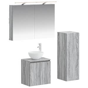 Sada koupelnového nábytku 4 pcs Šedý Sonoma - obrázek 1