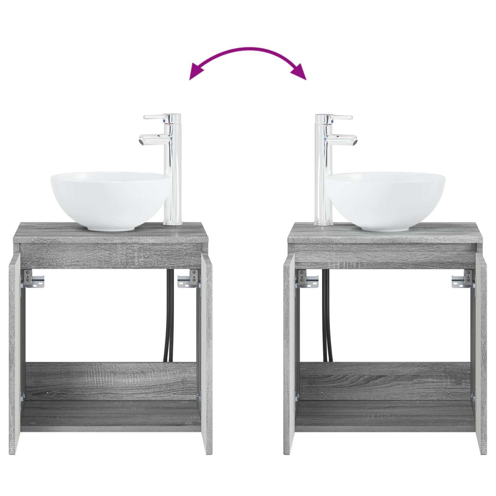 Komplet pohištva za kopalnico 4 pcs Siva Sonoma - slika 7