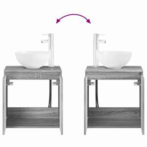 Sada koupelnového nábytku 4 pcs Šedý Sonoma - obrázek 7