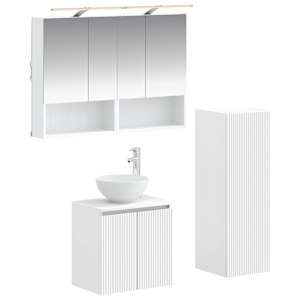 Komplet pohištva za kopalnico 4 pcs Bela