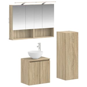 Komplet pohištva za kopalnico 4 pcs Sonoma hrast