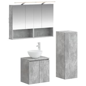 Komplet pohištva za kopalnico 4 pcs Betonsko siva