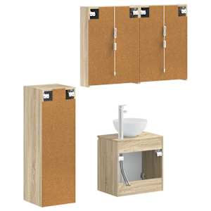 Sada koupelnového nábytku 4 pcs Dub sonoma - obrázek 3