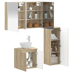 Sada koupelnového nábytku 4 pcs Dub sonoma - obrázek 2