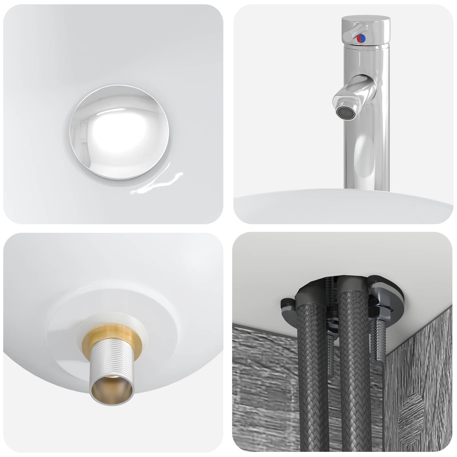 Komplet pohištva za kopalnico 4 pcs Siva Sonoma - slika 7