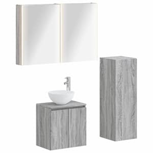 Sada koupelnového nábytku 4 pcs Šedý Sonoma - obrázek 1
