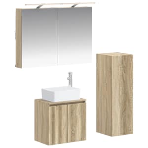 Sada koupelnového nábytku 4 pcs Dub sonoma - obrázek 1