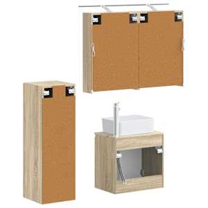 Sada koupelnového nábytku 4 pcs Dub sonoma - obrázek 3