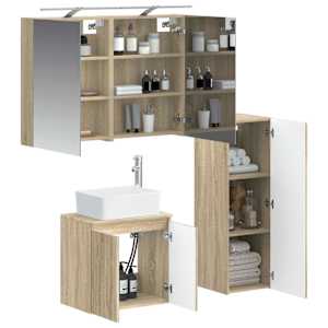 Sada koupelnového nábytku 4 pcs Dub sonoma - obrázek 2