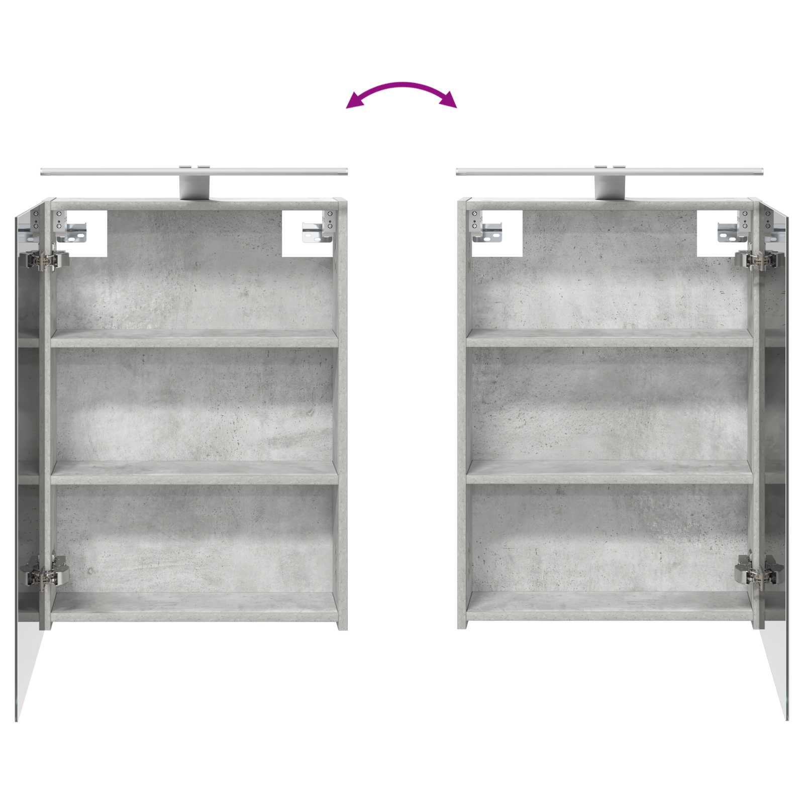 Badrumsmöbelset 4 pcs Betonggrå Konstruerat trä och glas